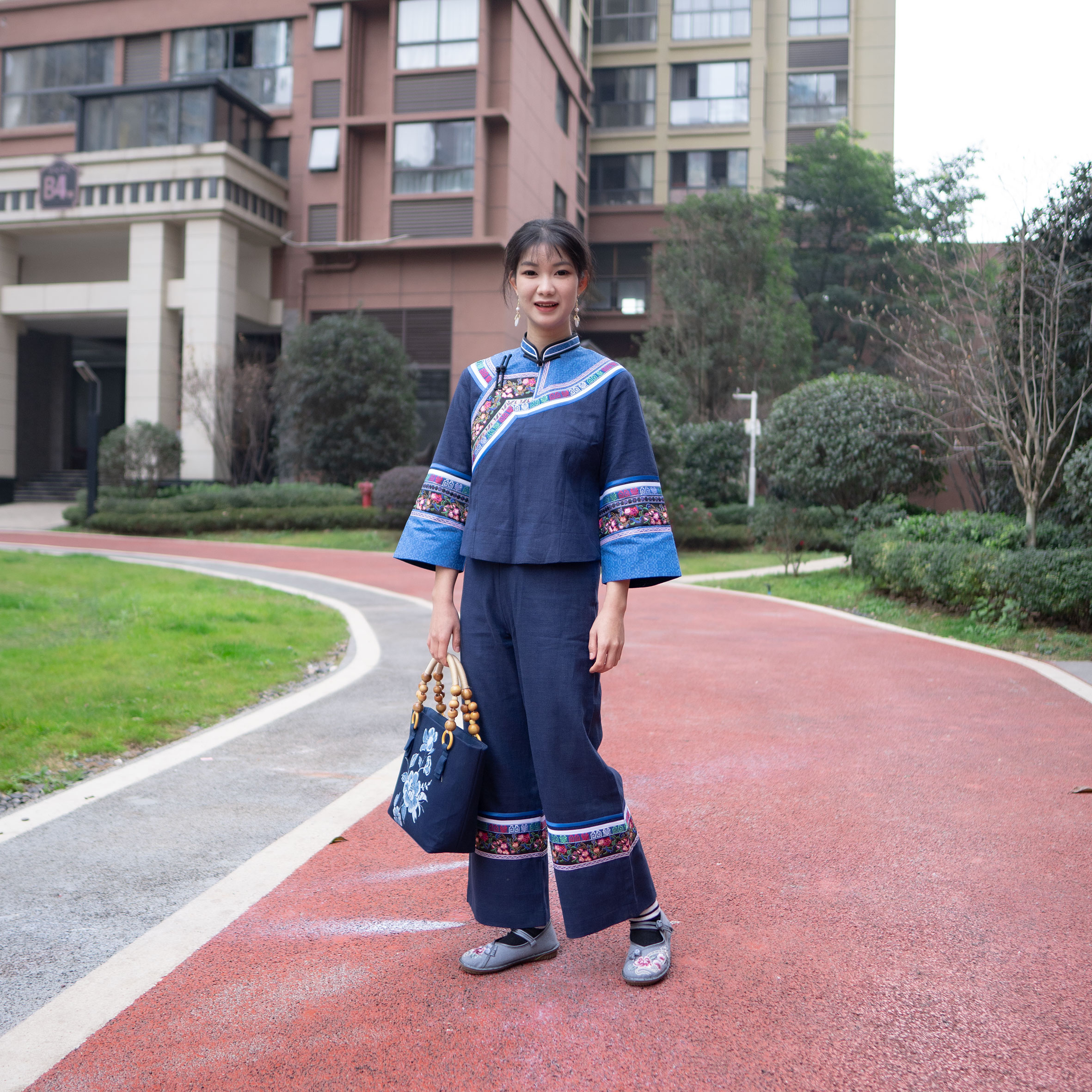  四季款布依族壮族棉麻裤装土布国风生活装中国风立领土布裤装