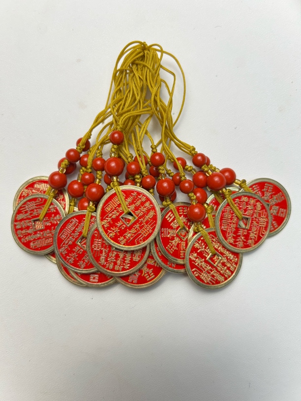 含辰砂工艺品朱砂山鬼花钱 手机挂饰 钥匙挂饰 多样性发货