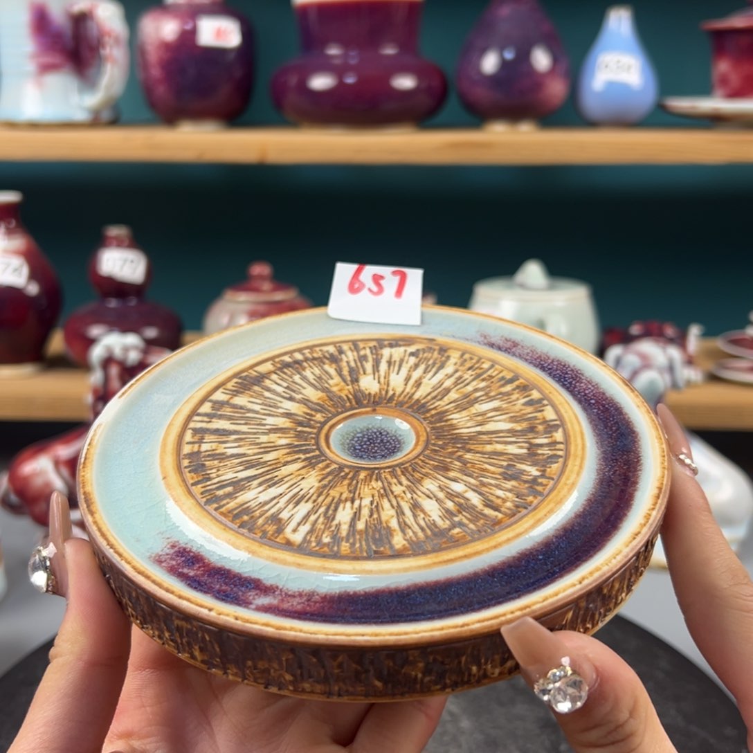 瓷片微瑕壶承纯手工