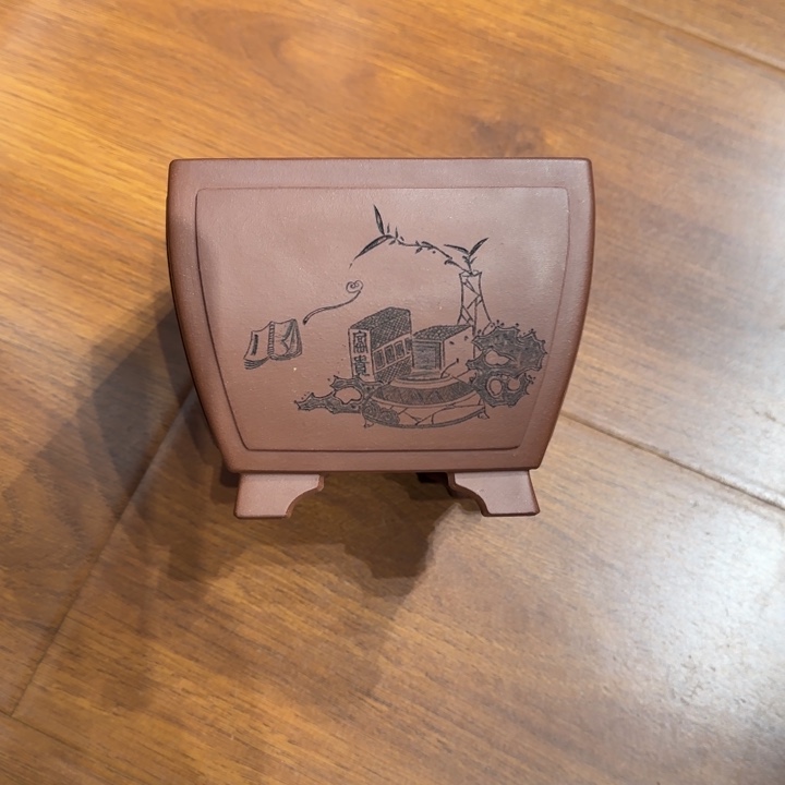 紫砂花盆金*狼全手工制作