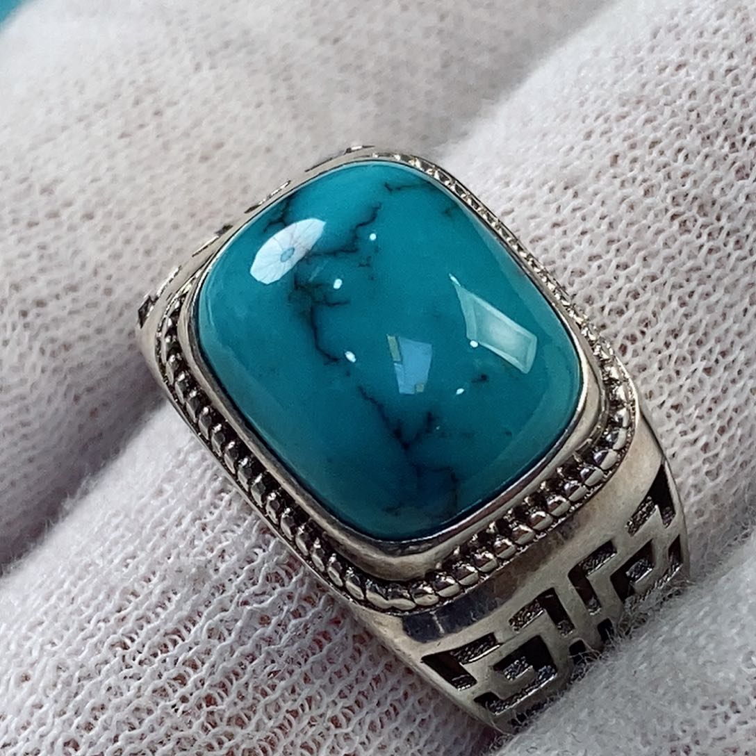 绿松石珠宝奇石银S925镶嵌