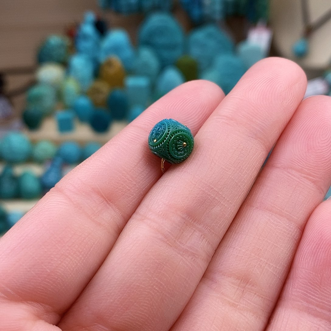 绿松石珠宝奇石未镶嵌7mm