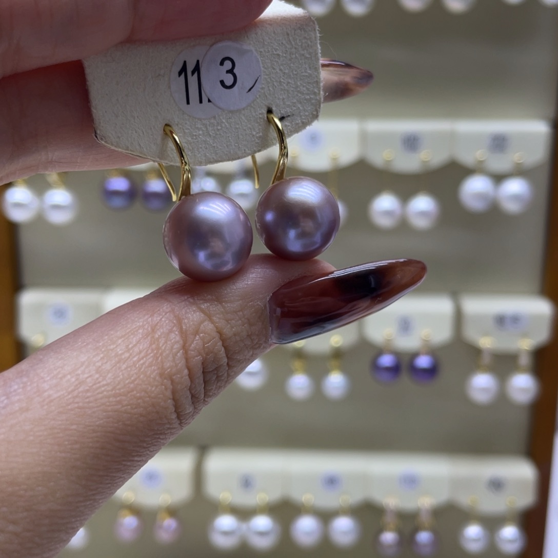 淡水珍珠耳饰银S925镶嵌