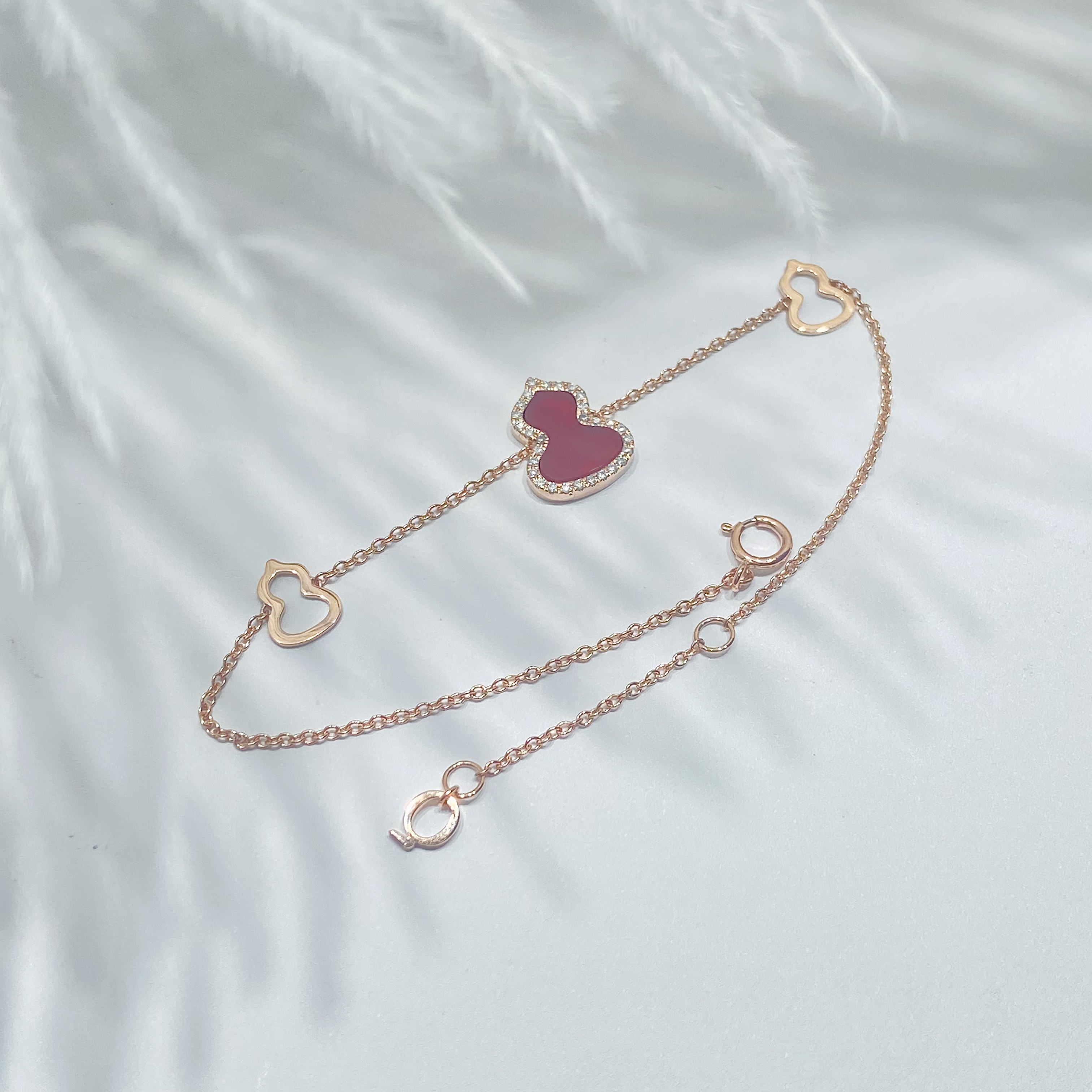 【涂涂高定珠宝】18K金天然钻石红葫芦手链GHJ