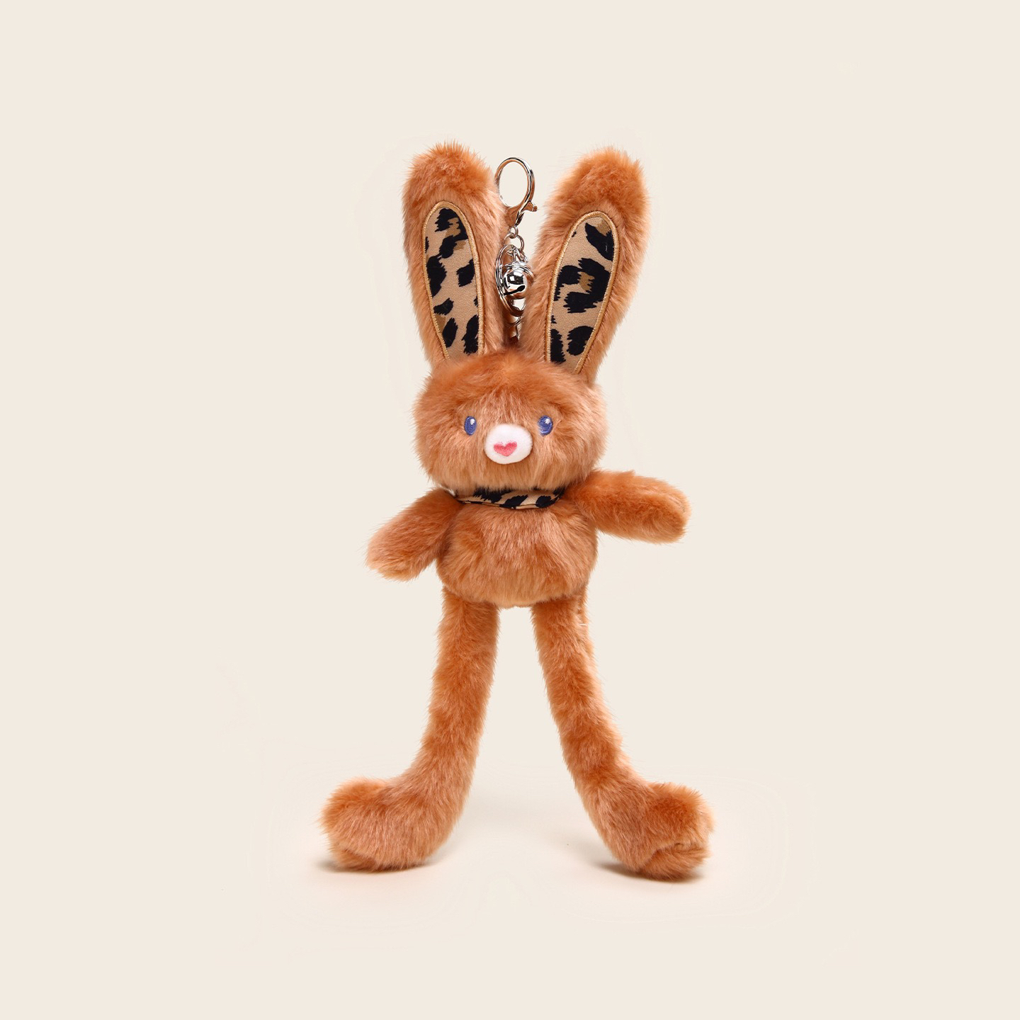 【正版】创意豹纹抽拉兔可爱格子耳朵卡通抽拉兔子挂件饰品孩子礼物