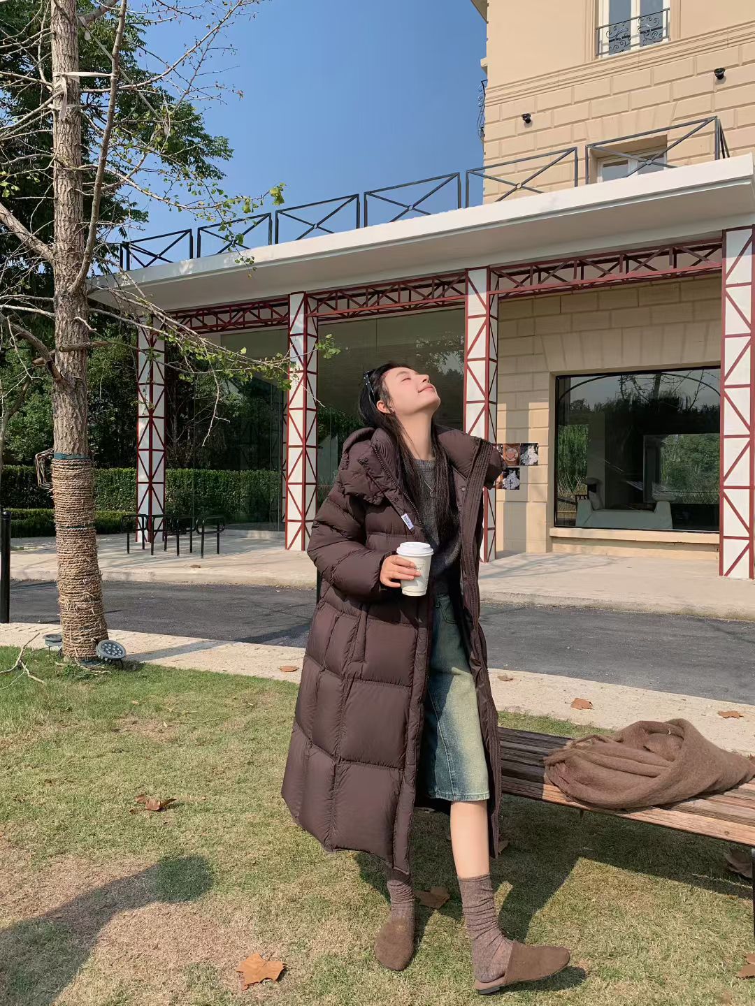 连帽轻职风休闲风拉链长款时尚韩版秋冬