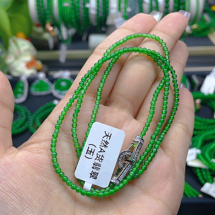 翡翠颈饰未镶嵌圆珠项链2.5