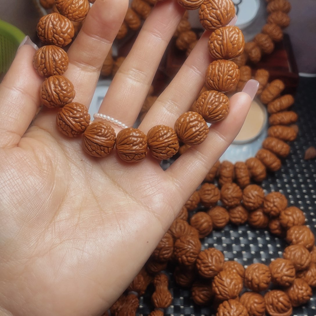桃核手串丨****丨秦岭龙纹桃核