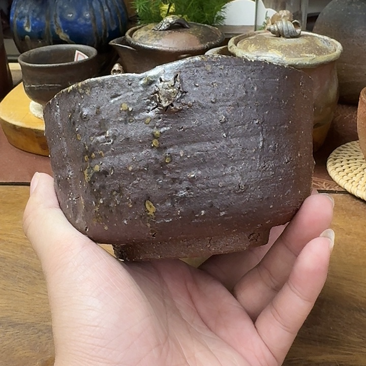 铃木黄弌备前烧抹茶碗福利一口价