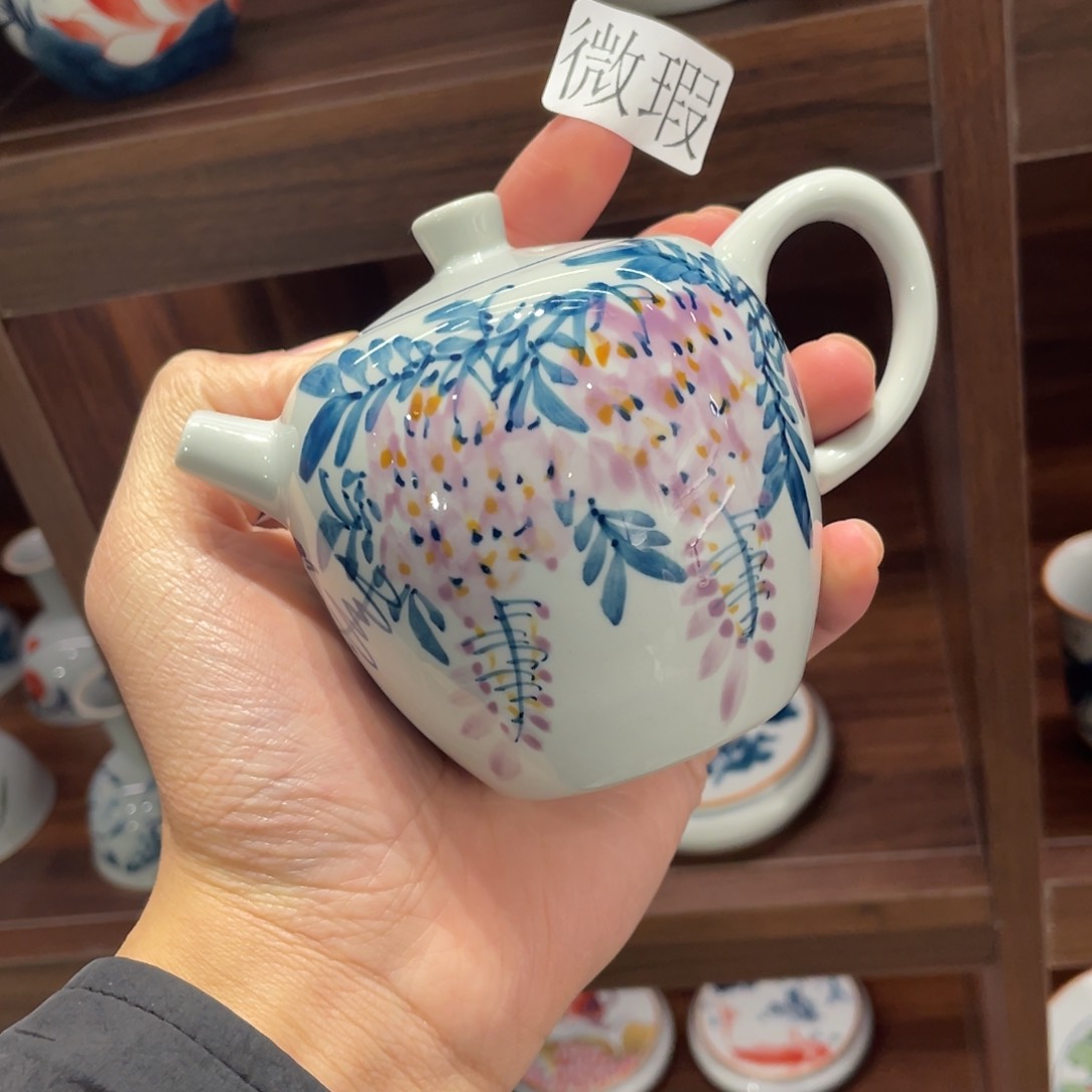 釉下手绘茶具微瑕
