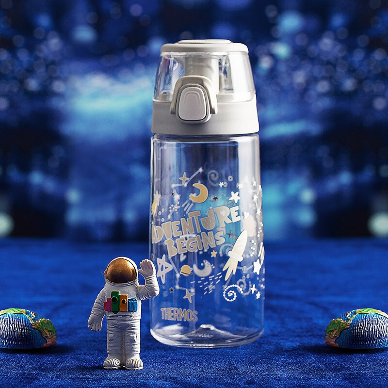 【A等品微瑕】膳魔师母婴儿童直饮杯夏季手提大容量550ml  灰白 