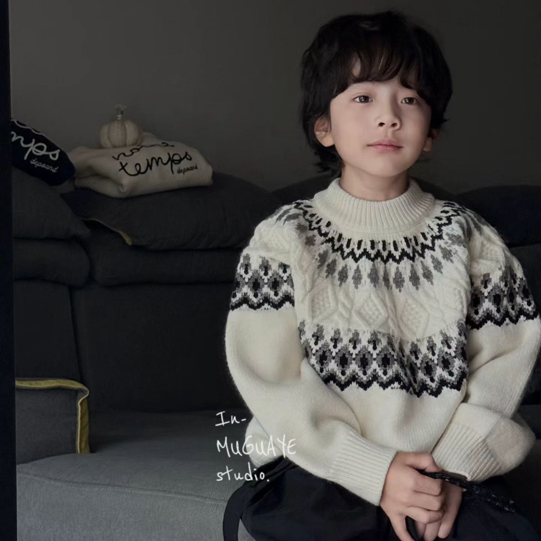 【原创设计品牌】mgy&kids 5132 冬男女童毛衣加厚款麻花针织衫毛衣