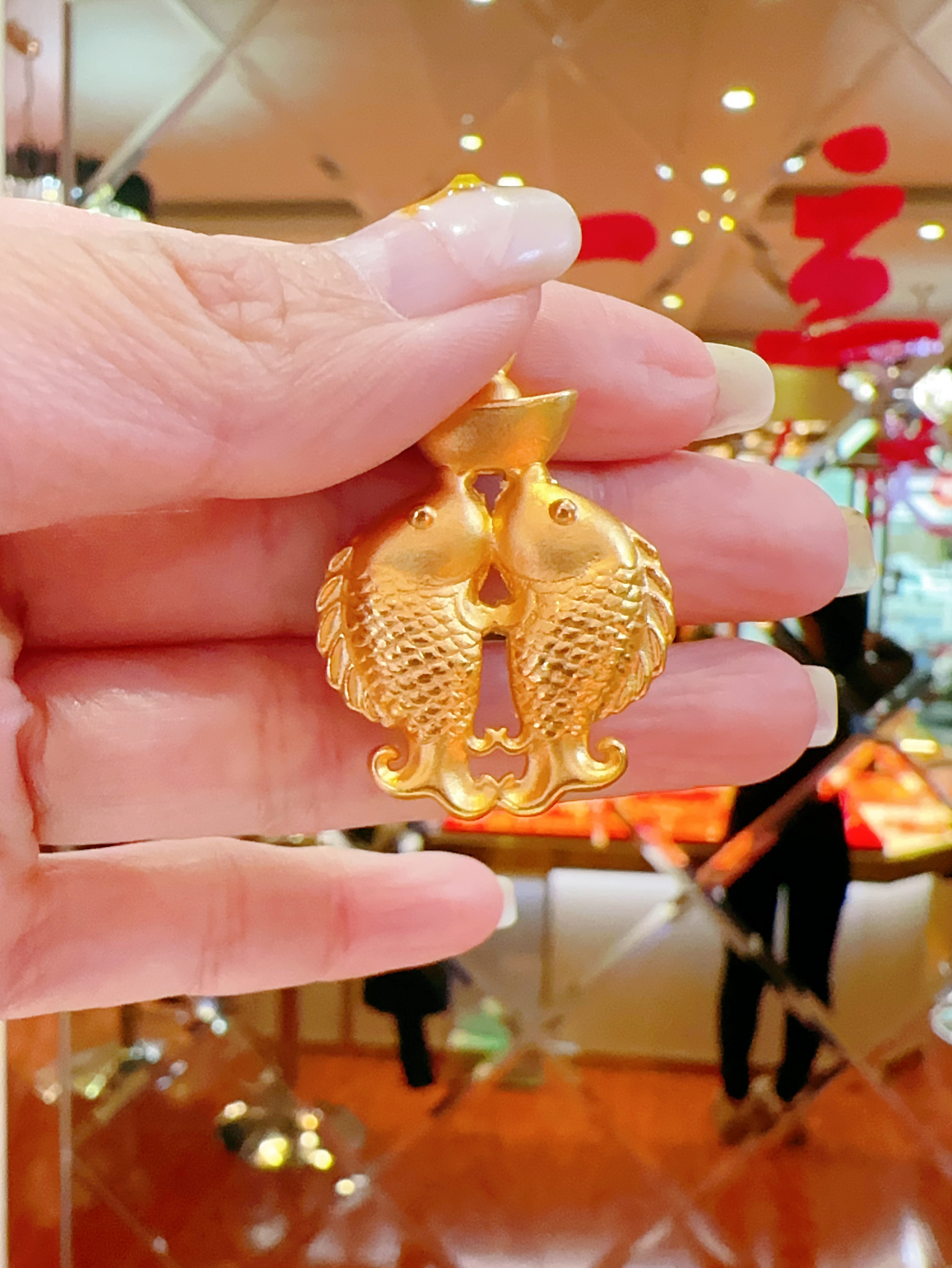 合金吊坠 双鱼纳福吊坠