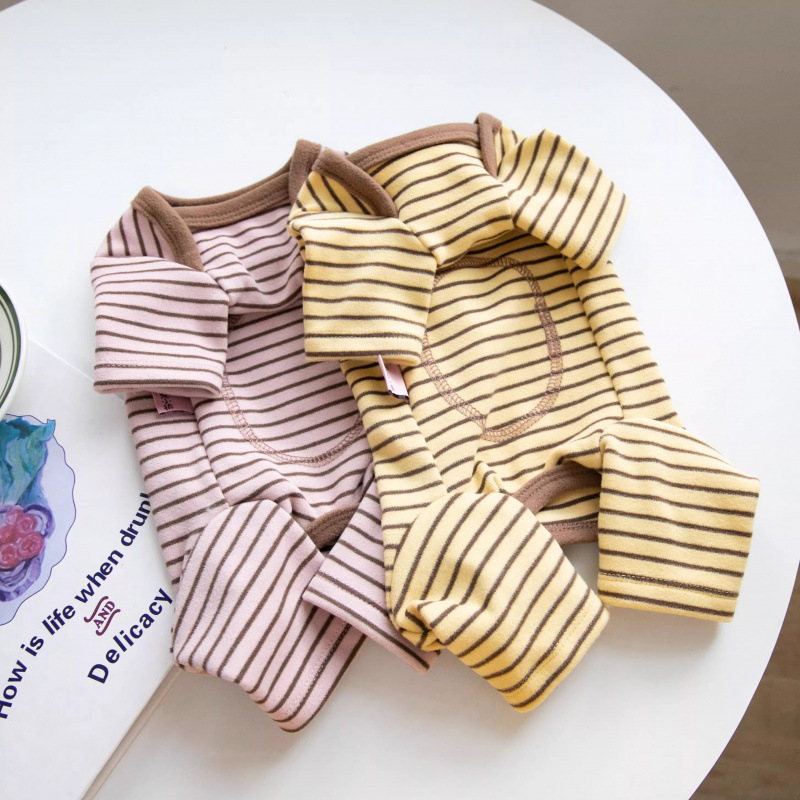 条纹包肚子春秋款冬款四脚裤泰迪狗狗猫咪宠物衣服小型幼犬四脚衣