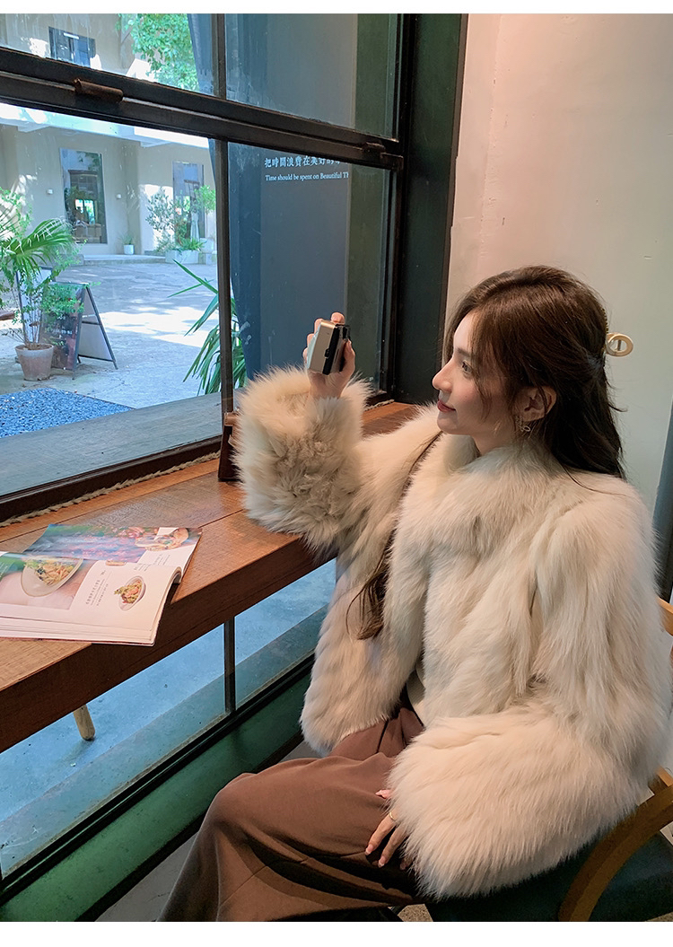 狐狸毛车条款外套立领狐狸毛外套女