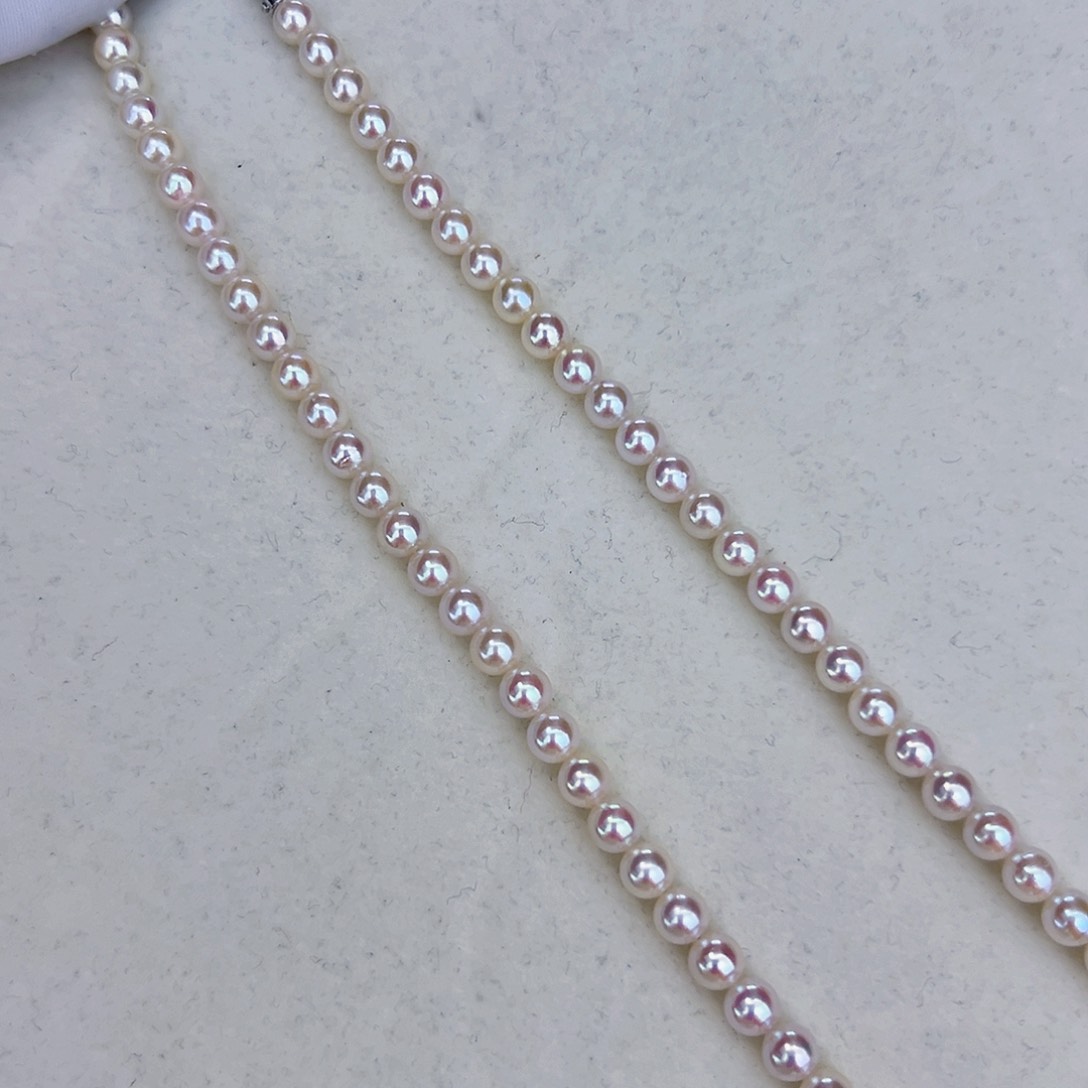 海水珍珠海水akoya设计款满珠链5-6mm银S925镶嵌