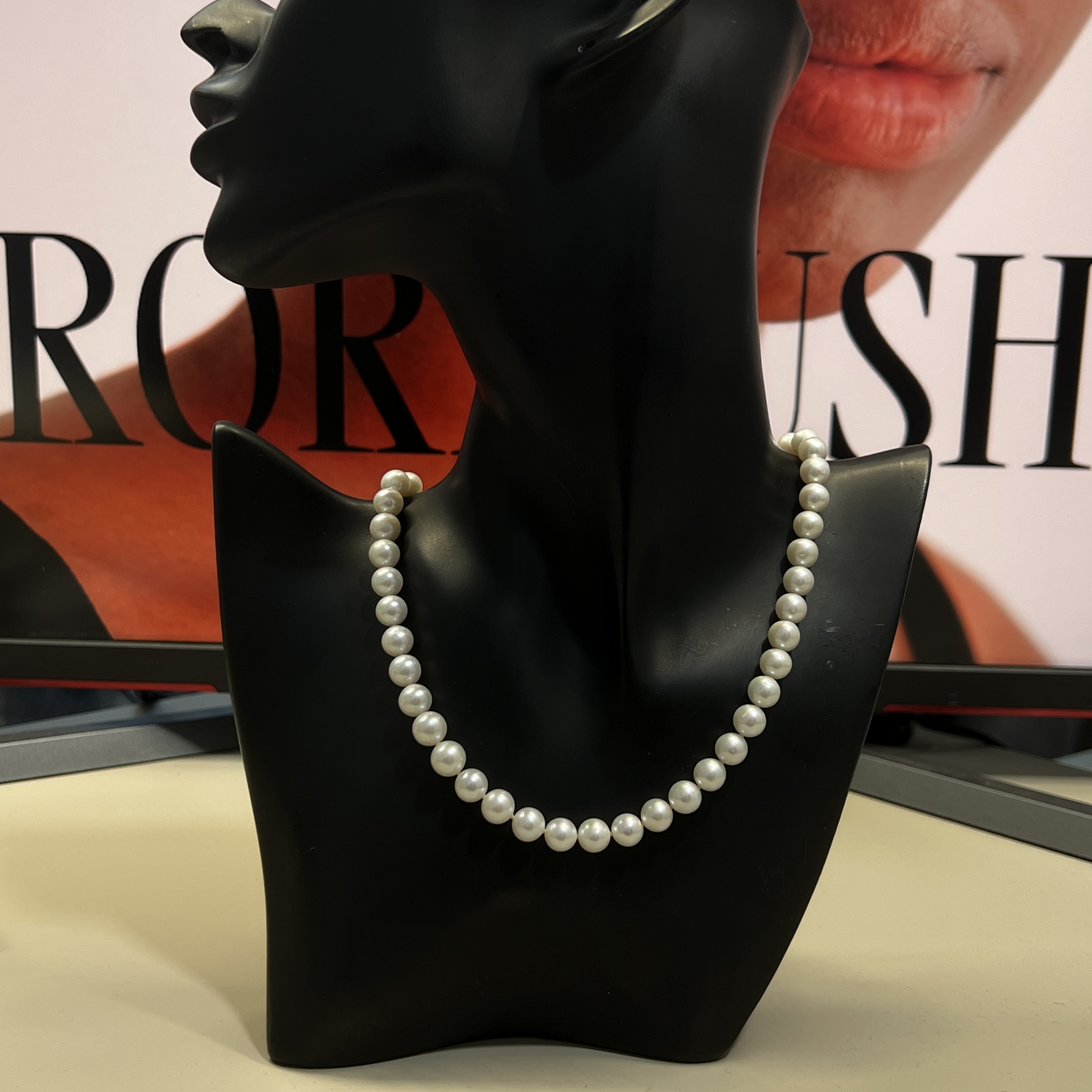 天然淡水珍珠项链7.5- 8.5mm时尚妈妈链