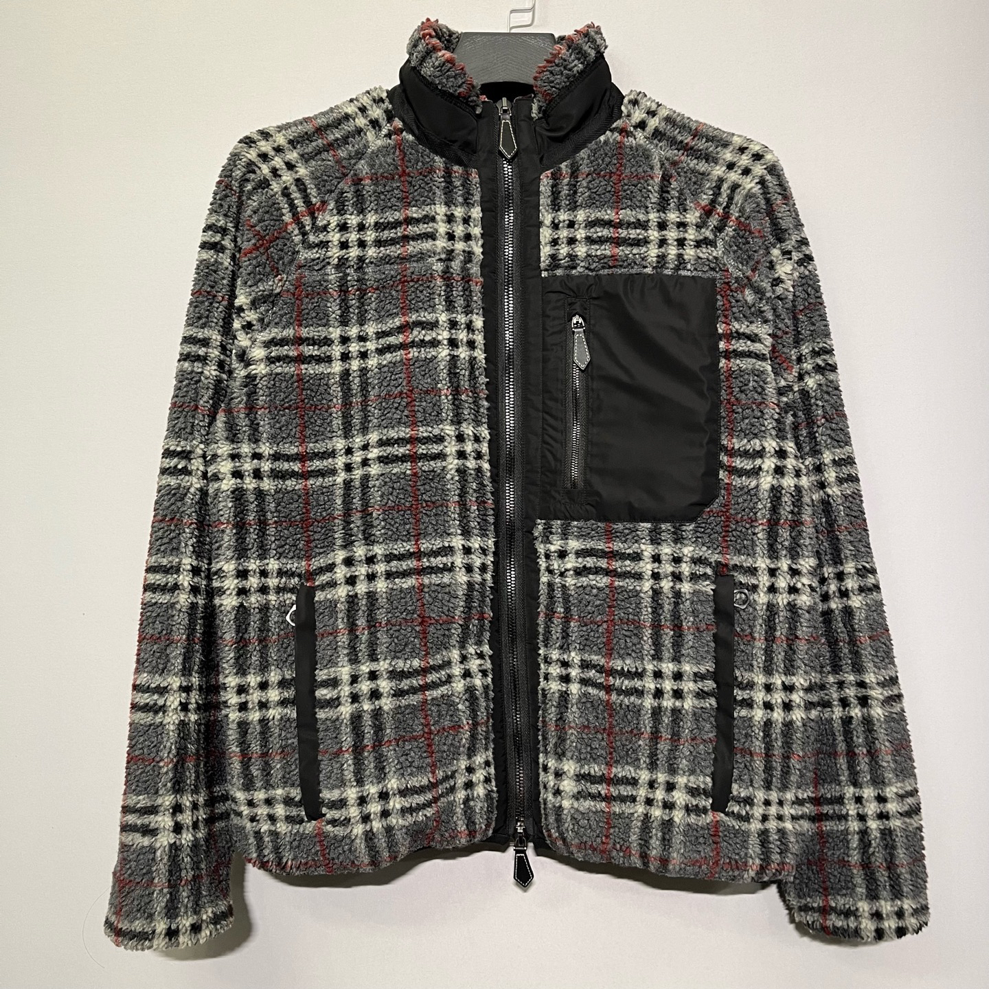 99新 BURBERRY/博柏利 新款格纹泰迪棉外套夹克 S码 价9200