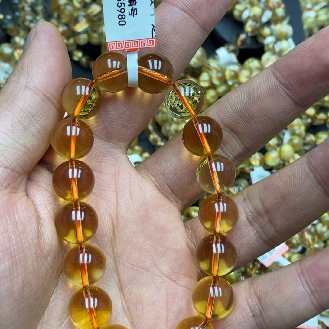 黄晶手链未镶嵌炜*黄水晶Y55980