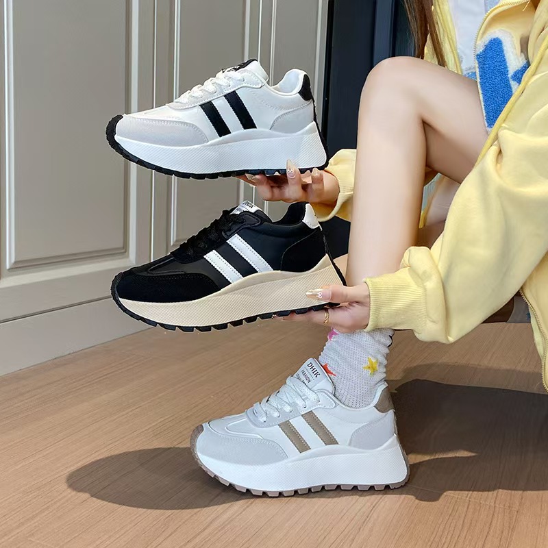 大码35-42厚底透气阿甘鞋2025新款冬复古显脚小休闲棉鞋百搭运动