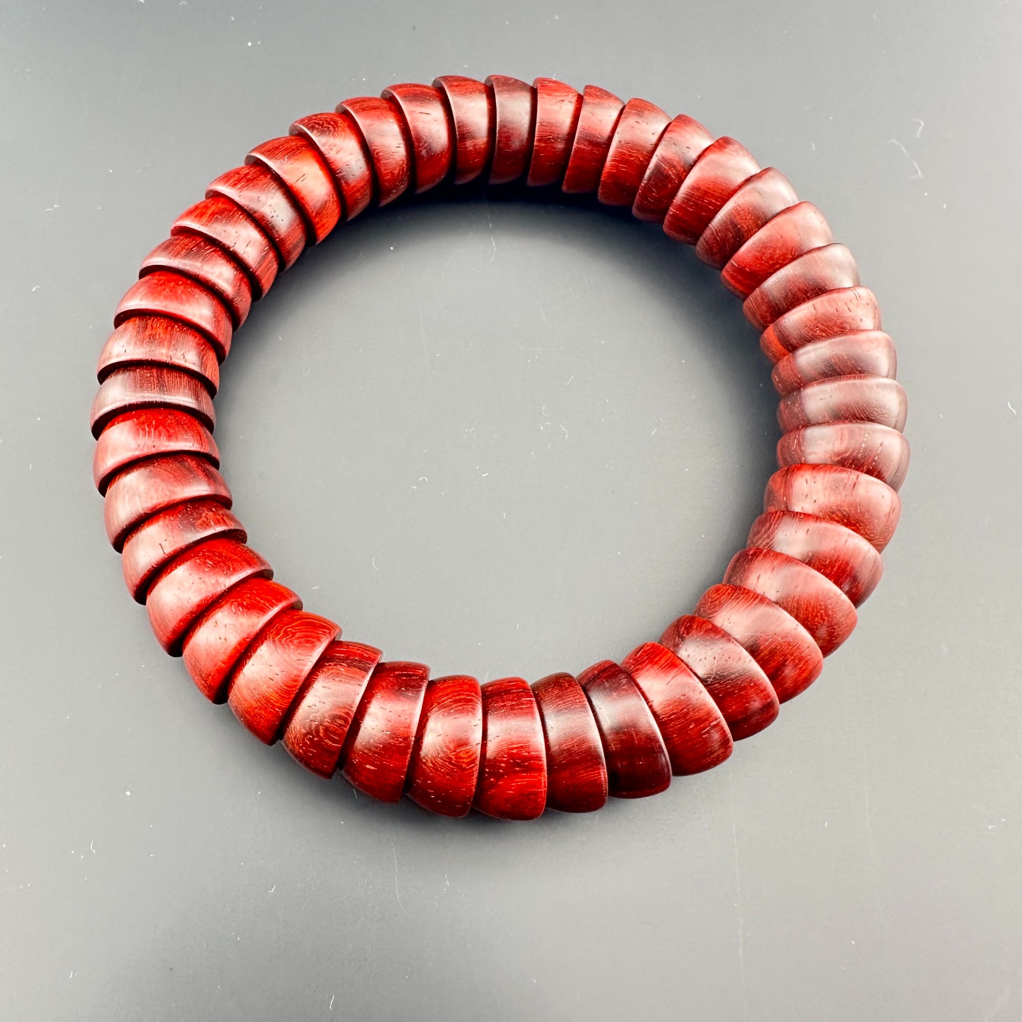 孤品印度小叶紫檀聚宝盆原汁原味12.6mm42粒