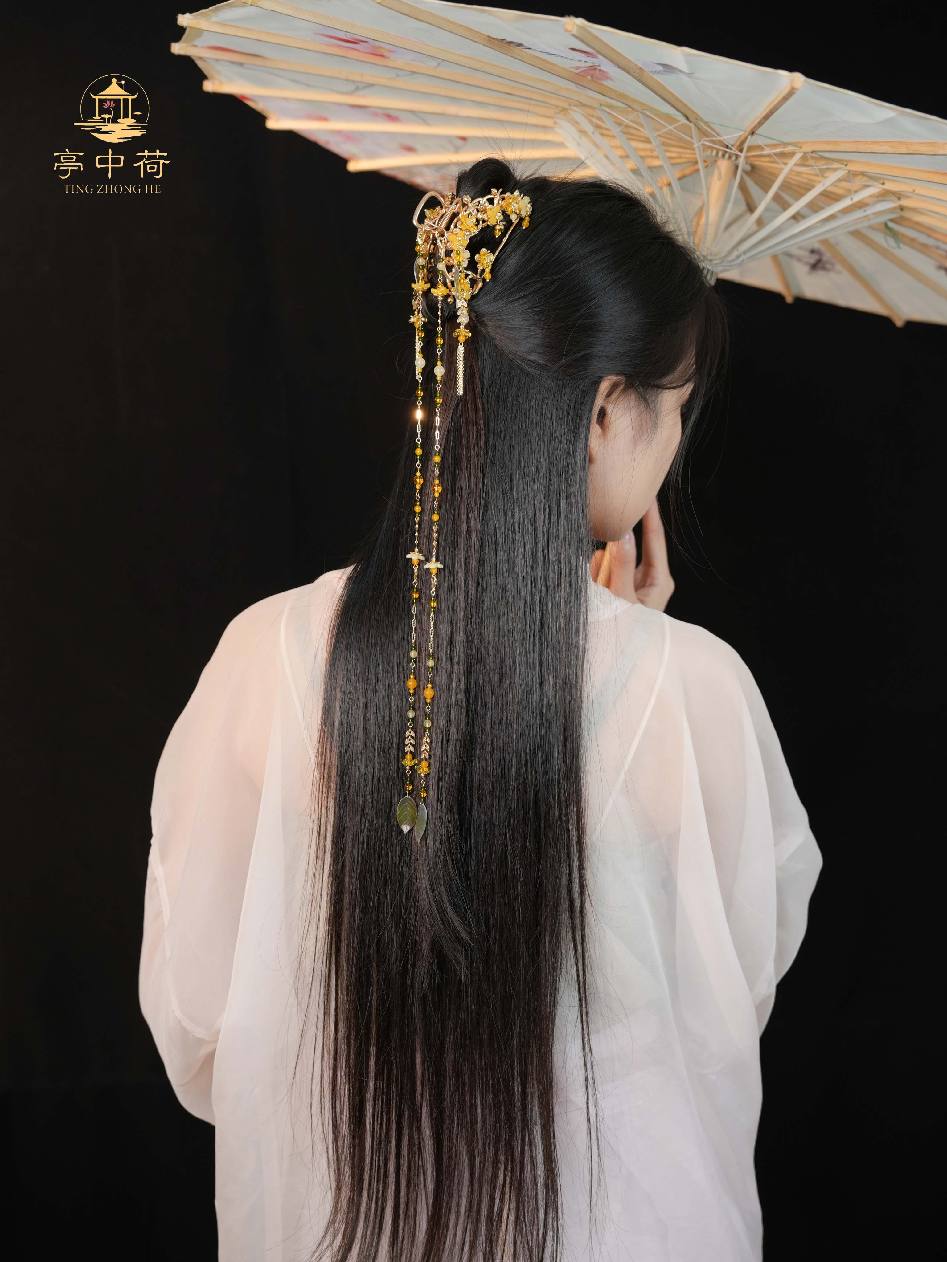 亭中荷【秋意浓】抓夹中秋款式手工制作古风中式国风