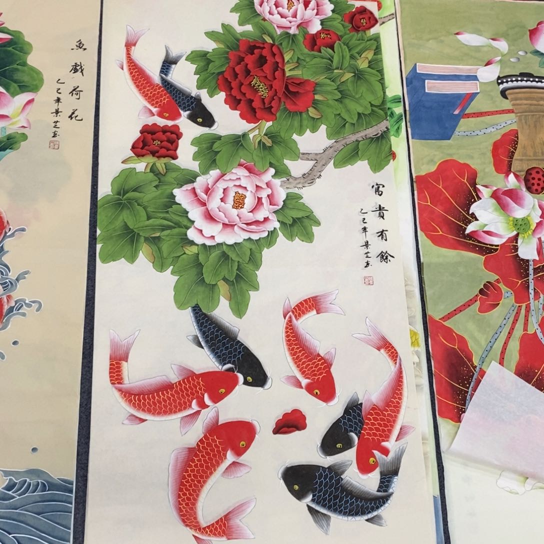 国画尺寸140✖️70四尺工笔手绘画