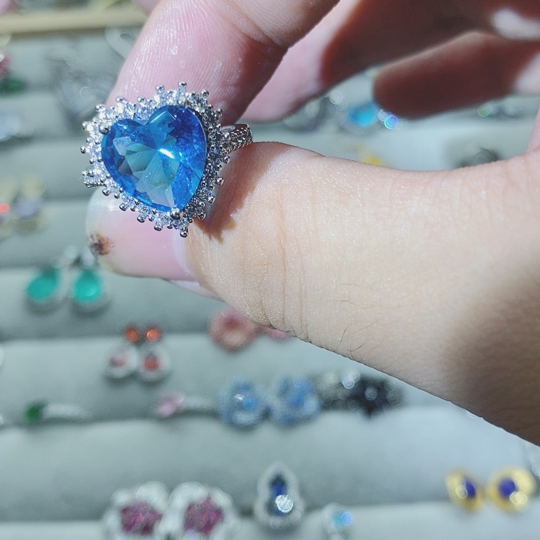 【闪购商品】水晶戒指银S925镶嵌