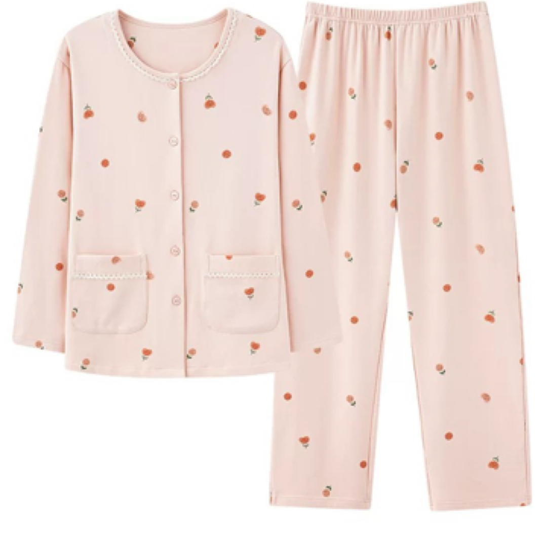 品牌睡衣女春秋季纯棉长袖2025新款中年妈妈大码可外穿家居服套装