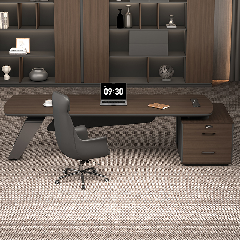 老板桌总裁桌董事长领导办公室高端办公桌椅现代简约烤漆大班台