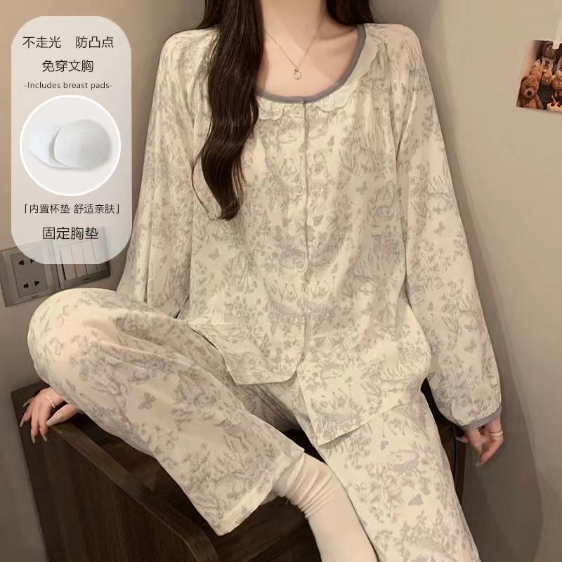 1号链接棉质睡衣女家居服套装