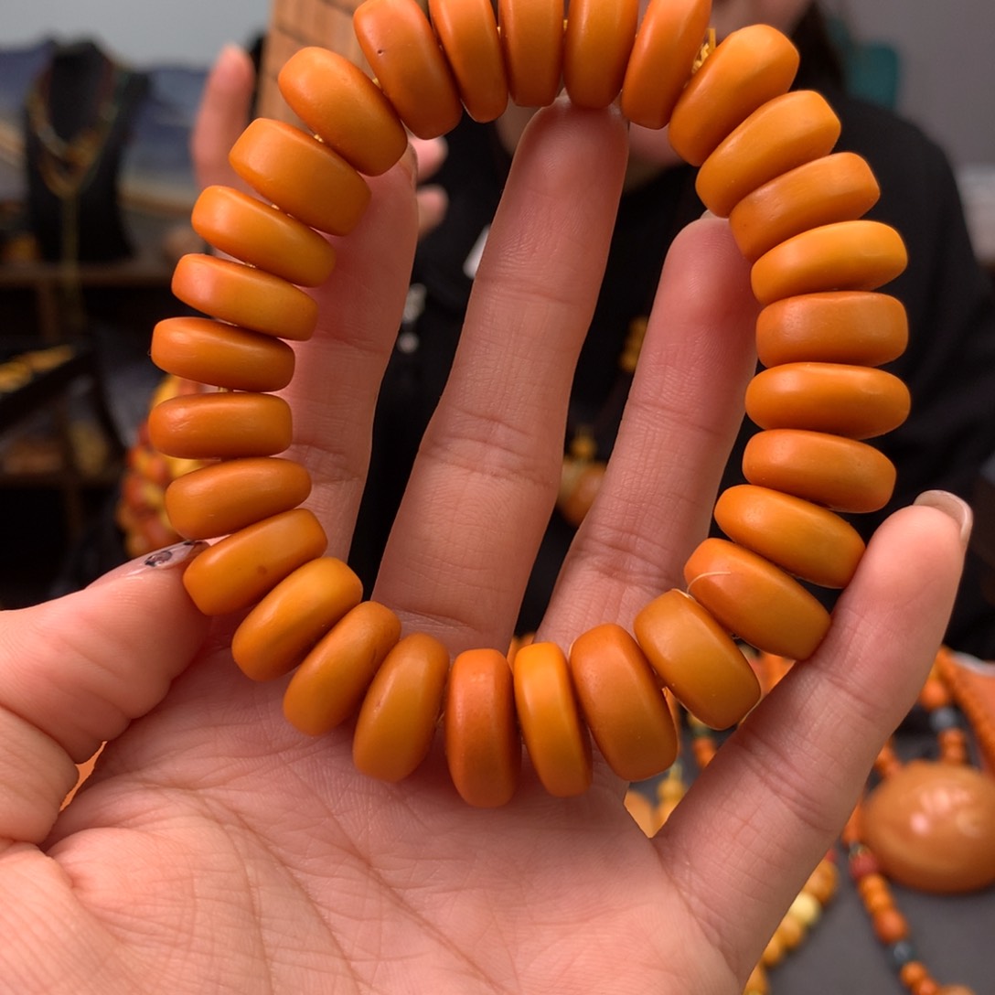 蜜蜡手串未镶嵌天然