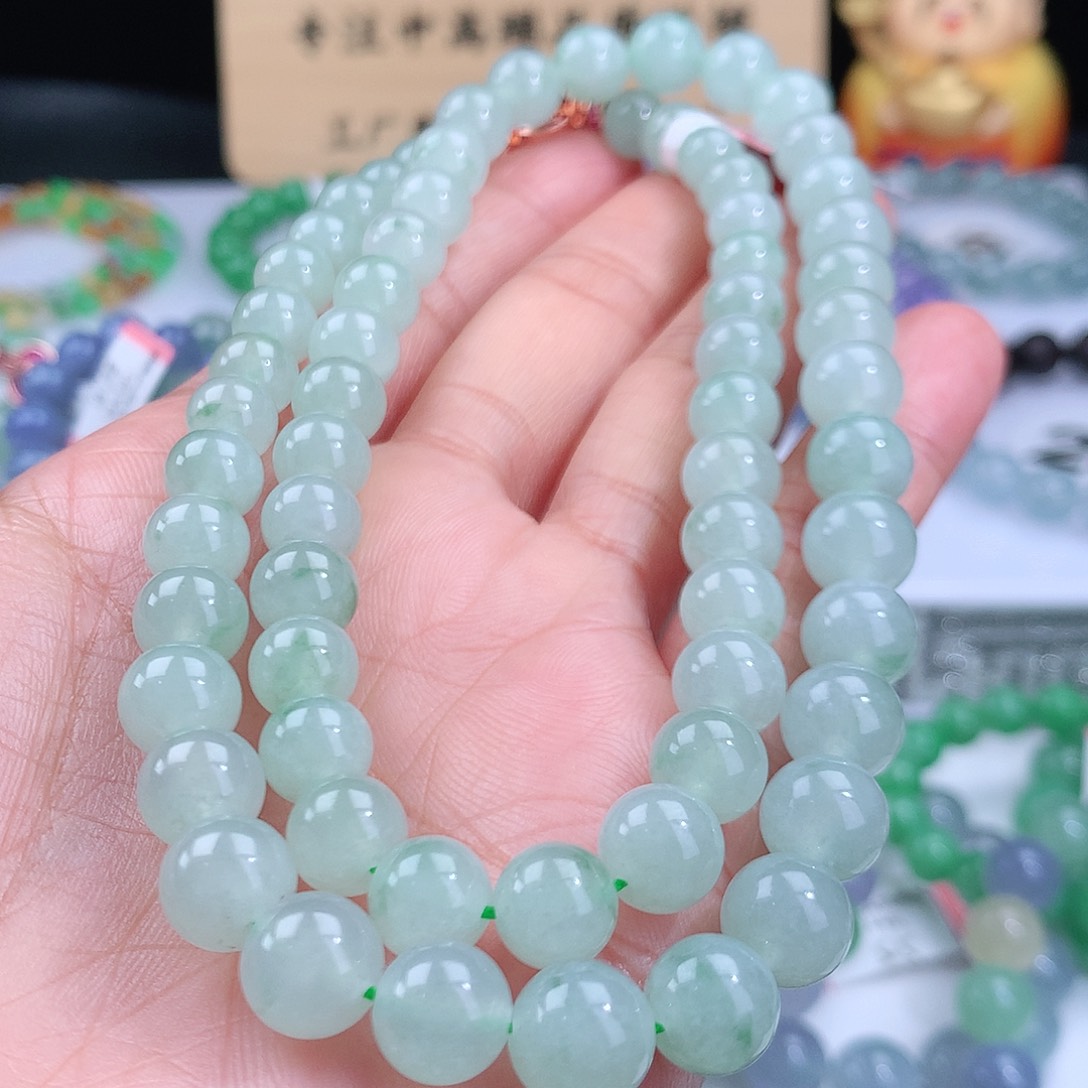 翡翠手链未镶嵌卡7.6-9.1mm