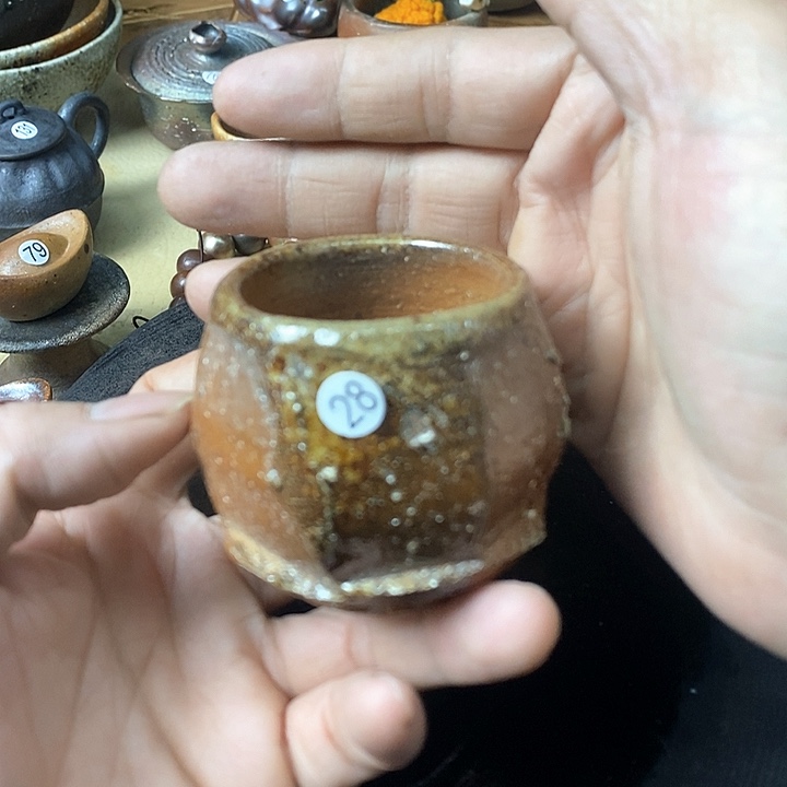 杯手工粗陶、柴烧茶器