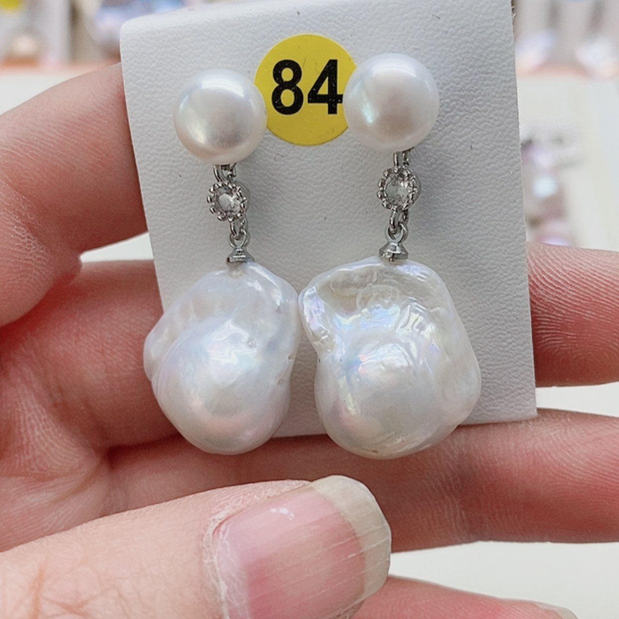 【闪购商品】银S925镶嵌淡水珍珠耳饰