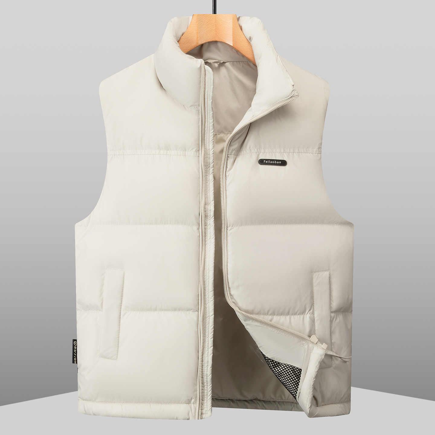 冬季新款男士羽绒坎肩加肥加大码时尚休闲立领羽绒保暖马甲