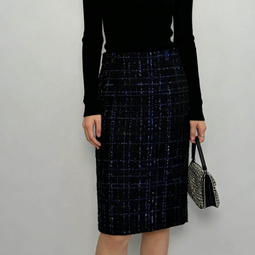 99新 Chanel/香奈儿 A100195/亮片紫色半身裙/尺码38