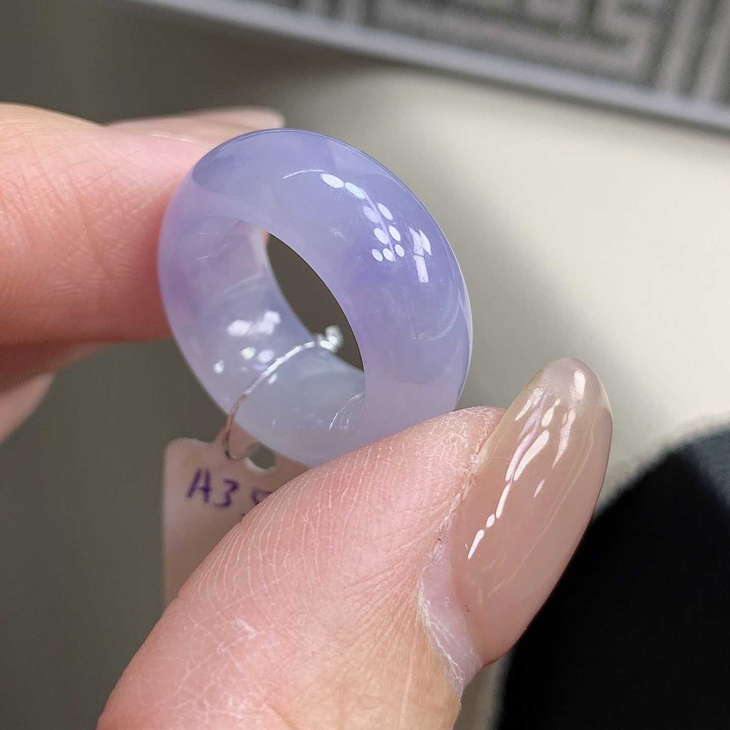天然缅甸翡翠戒指 3号4号紫罗兰轮胎翡翠戒圈 13.1-8.4-4.3mm