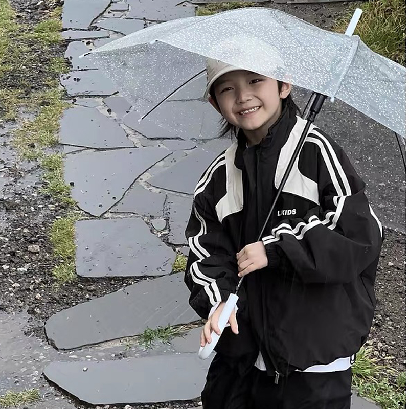 （内里夹棉）新款男童拼接外套中大童宝宝秋冬款韩版加厚棉衣洋气潮