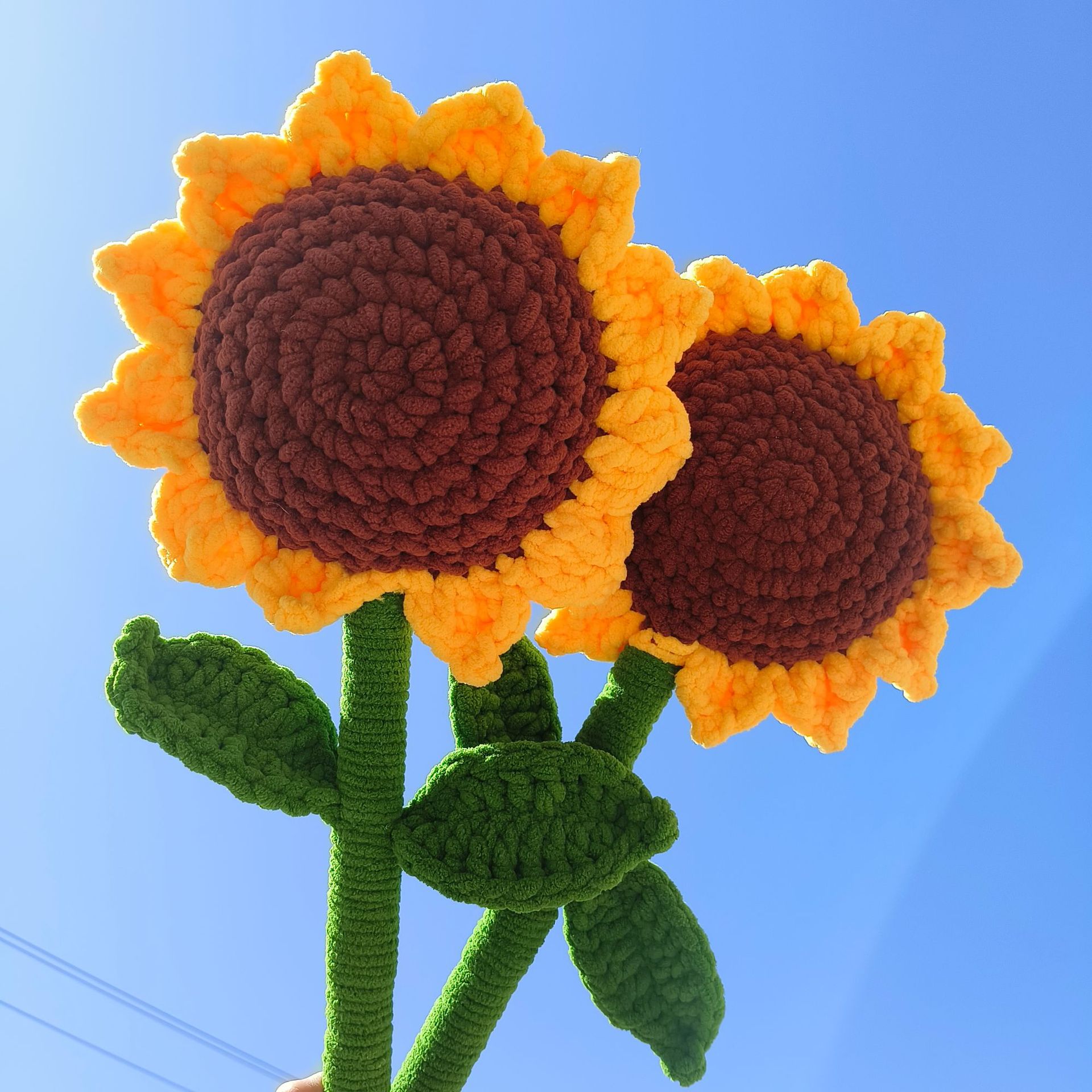 一举夺魁向日葵冰条花束高考学生礼物成品材料包钩针编织diy毛线