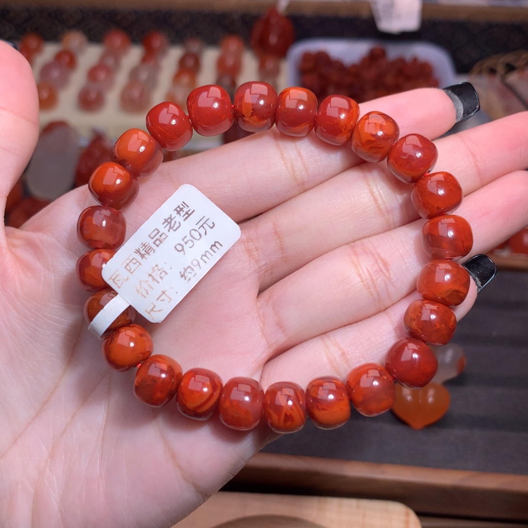 黙***南红玛瑙未镶嵌珠宝半成品老型单圈