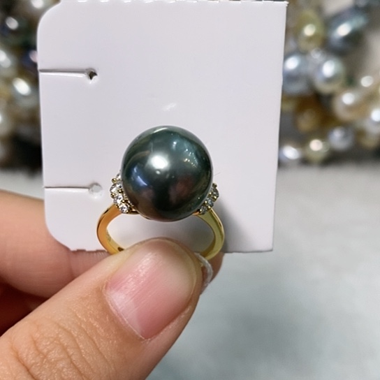 海水珍珠戒指银S925镶嵌12.78