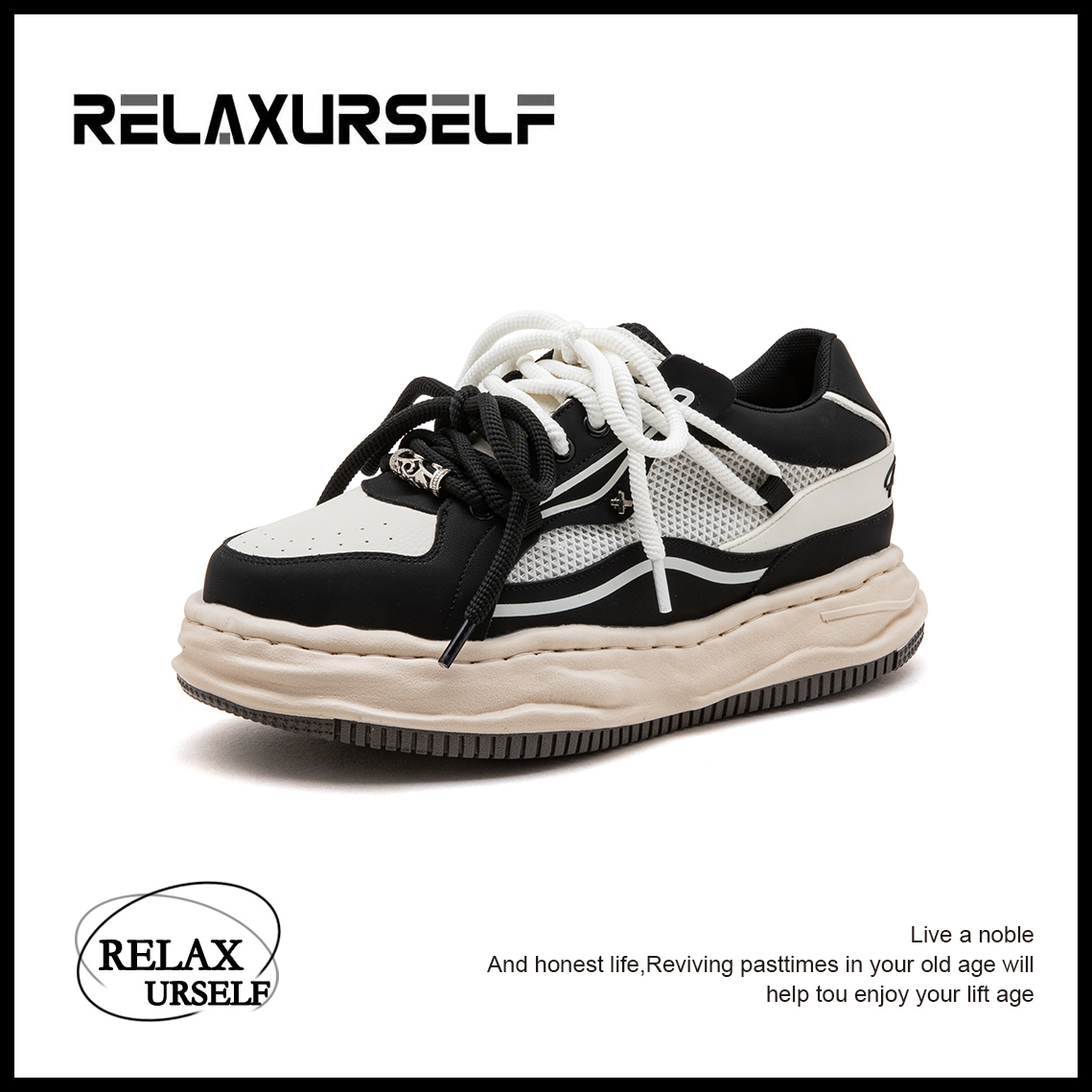 RELAXURSELF潮流百搭低帮男士夏季潮鞋运动ins小众时尚休闲情侣鞋
