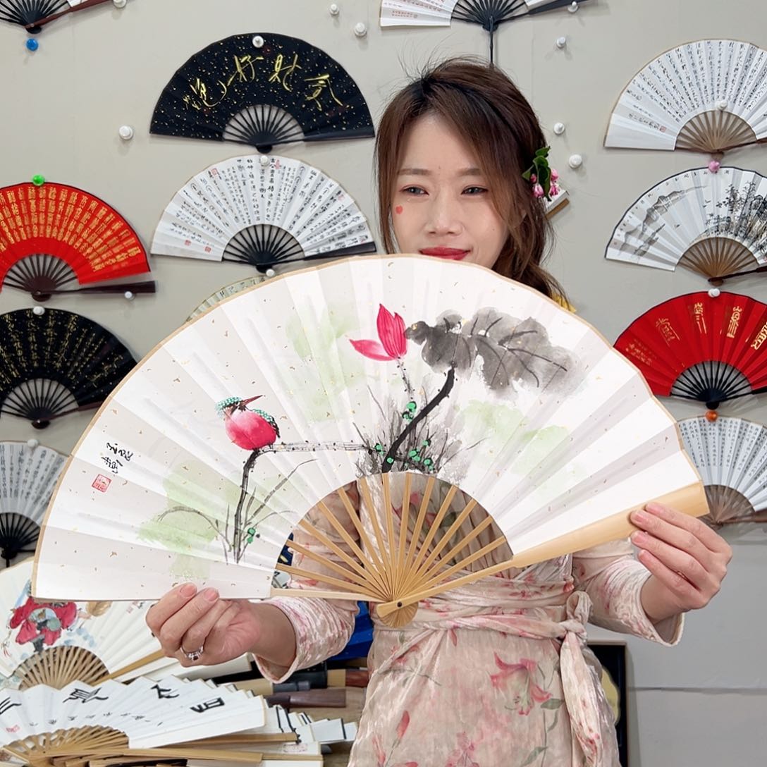 书法十寸玉竹-文玩扇-手写-粘好发出