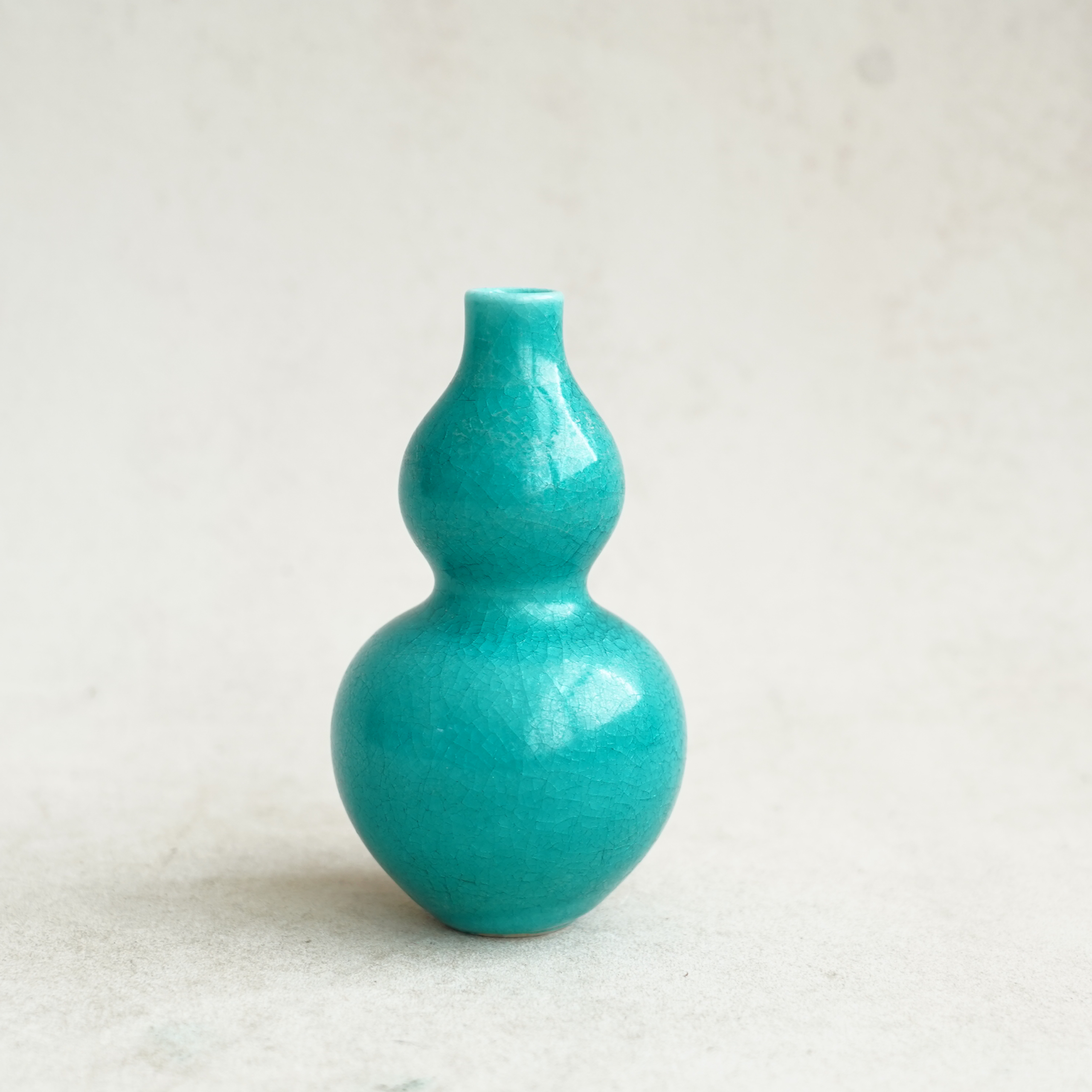 文华藏珍第272期拍品 4 民国 孔雀蓝釉葫芦瓶