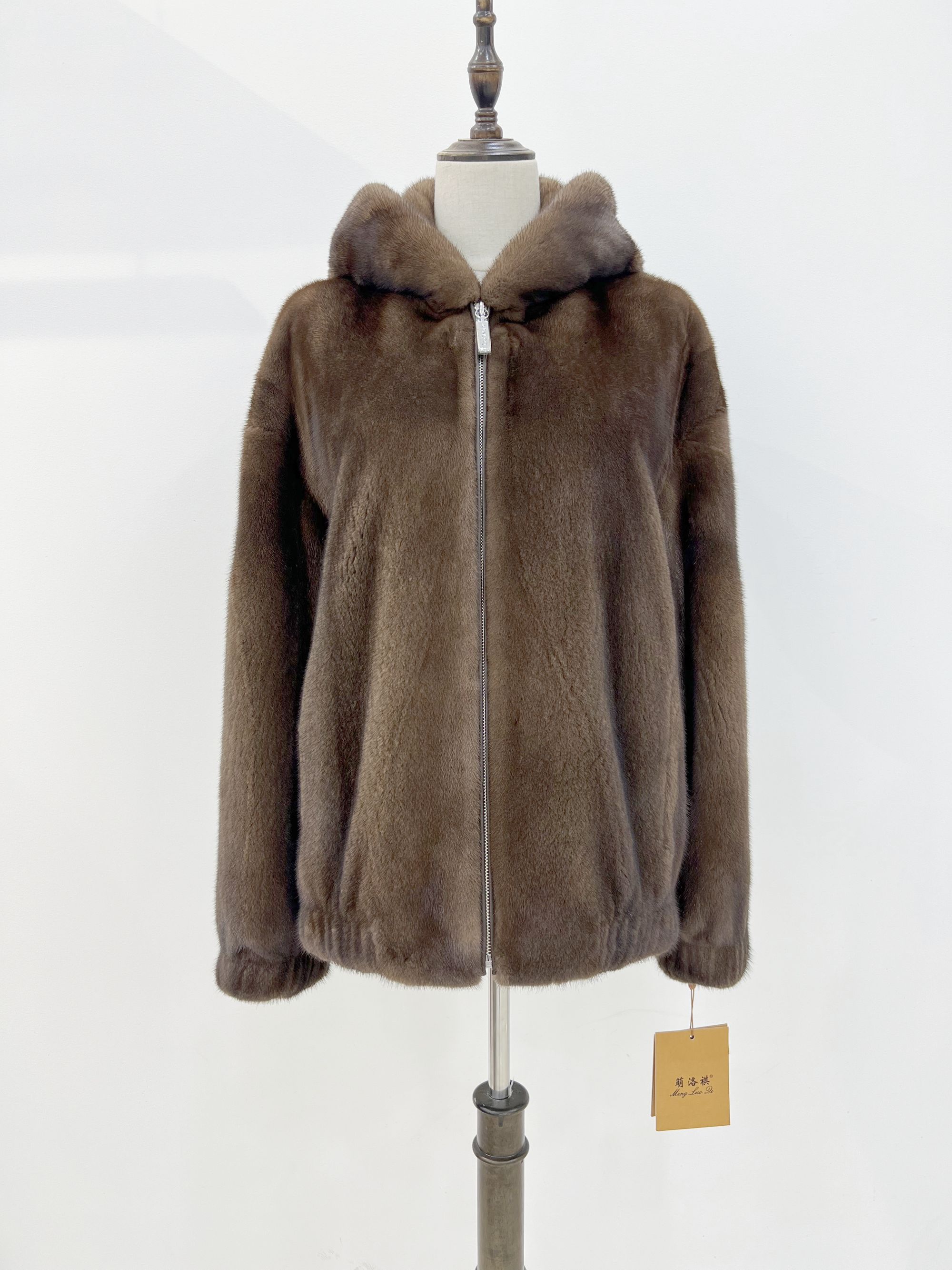 Y2128气质时尚休闲简约百搭冬季宽松连帽/领子男士水貂皮草潮流