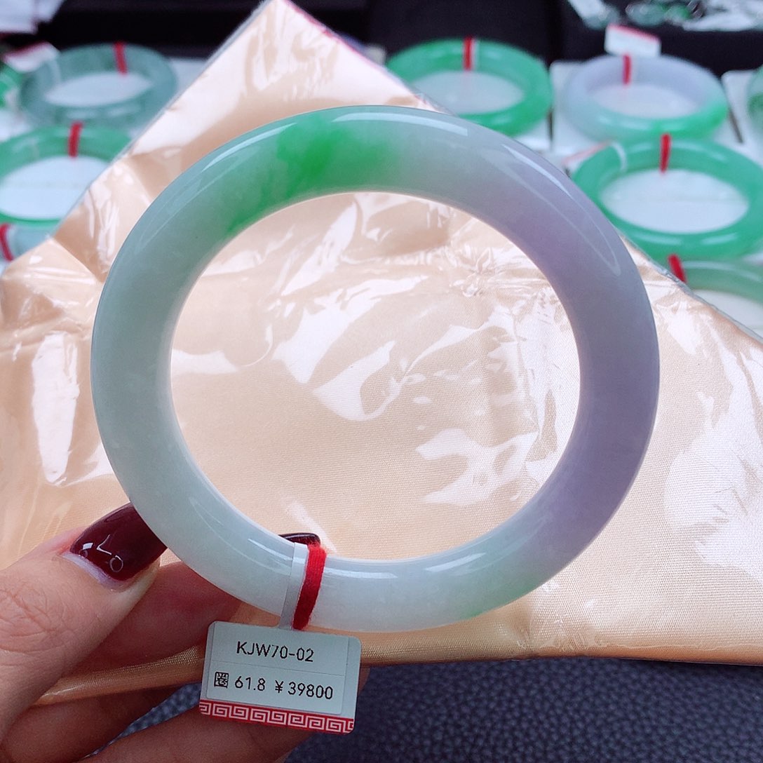 翡翠手镯未镶嵌61.62.63正阳绿春彩胖圆 特色小毕业