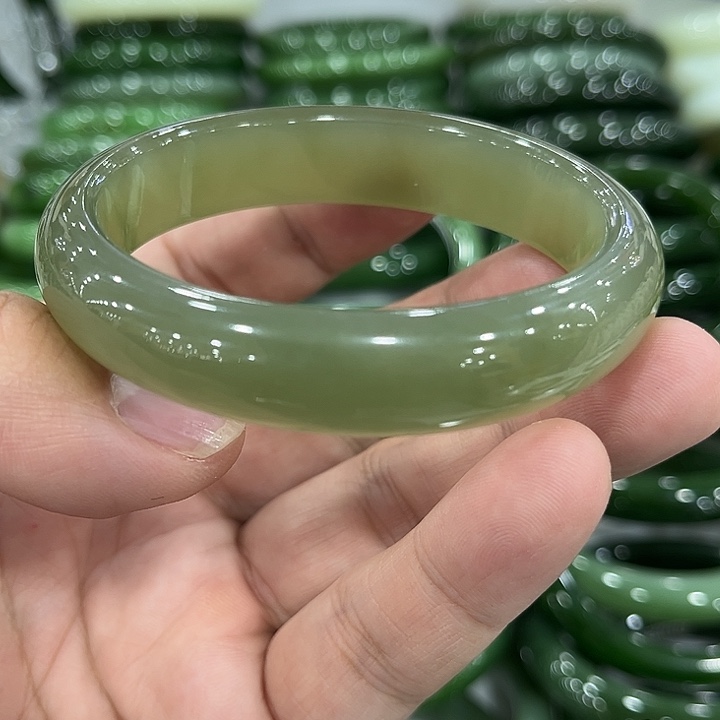 和田玉未镶嵌手镯54.5