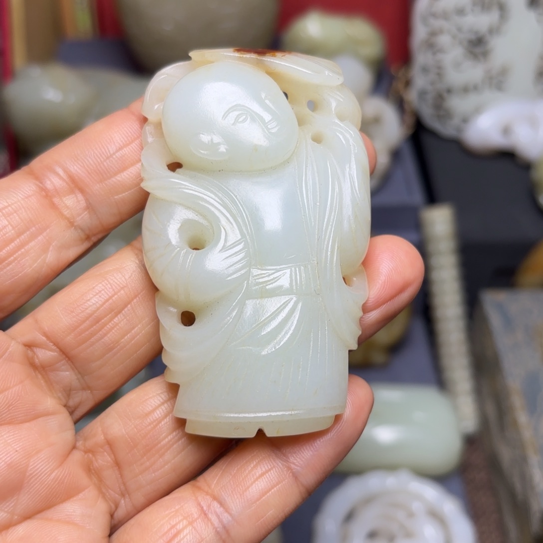 和田玉（糖玉）挂件未镶嵌用****8