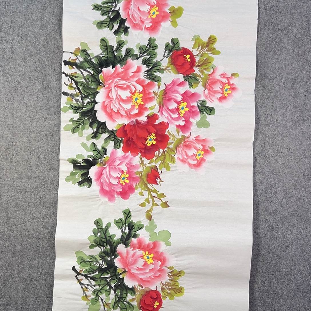 国画108 花鸟在树丛的顶端鸣叫叫声响